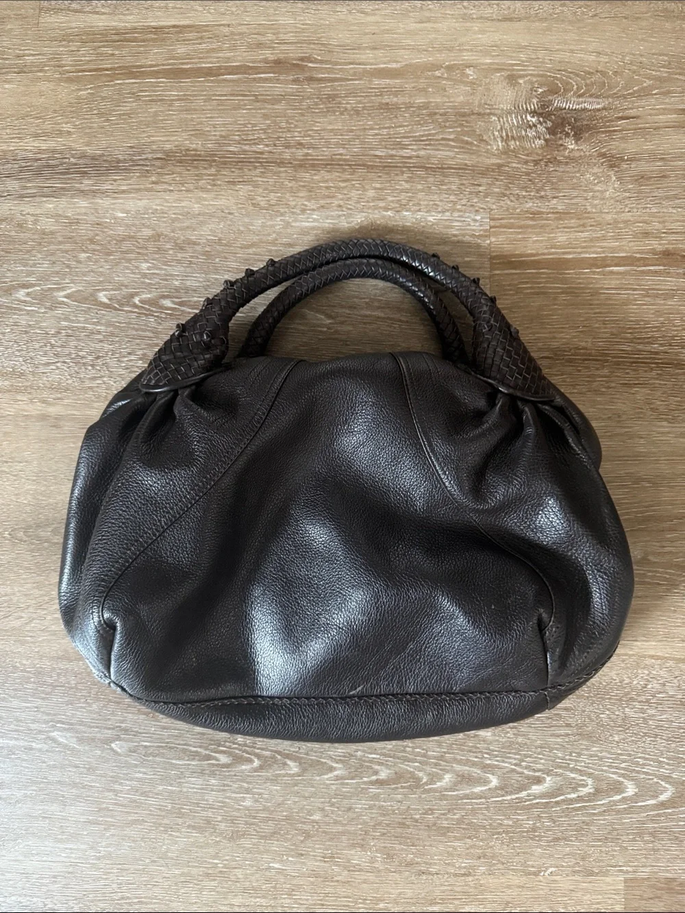 Fendi spy bag dark brown leather hobo vintage